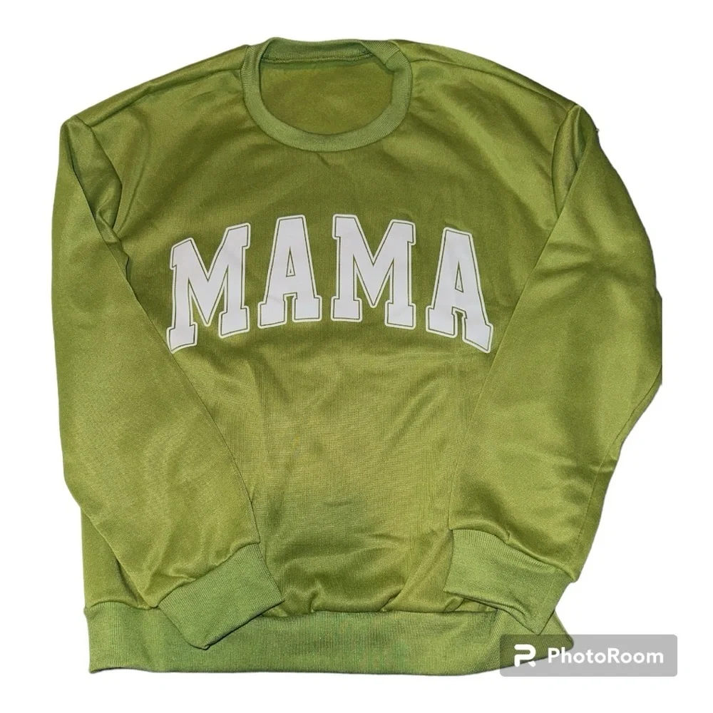 Mama sweatshirt in lime green - Picture 3 of 3